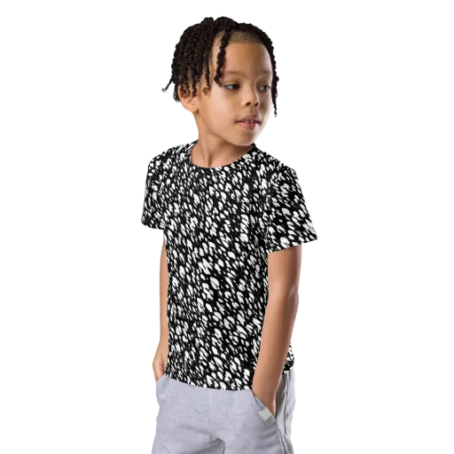 Noir Static on a Kids Crew Neck T-Shirt