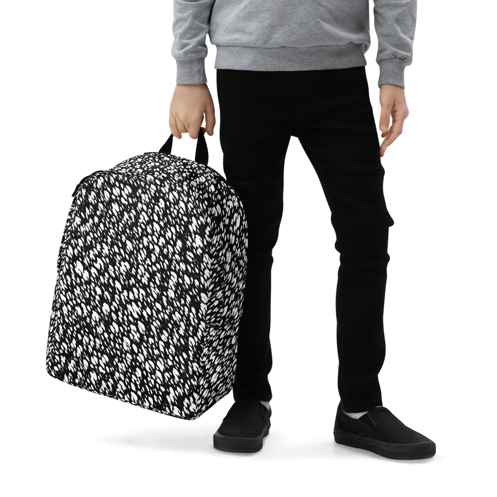 Noir Static on Minimalist Backpack — Zoomed-in