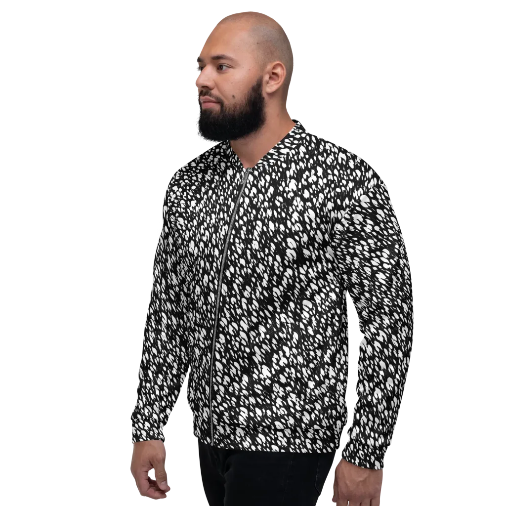 Noir Static on Bomber Jacket — Left