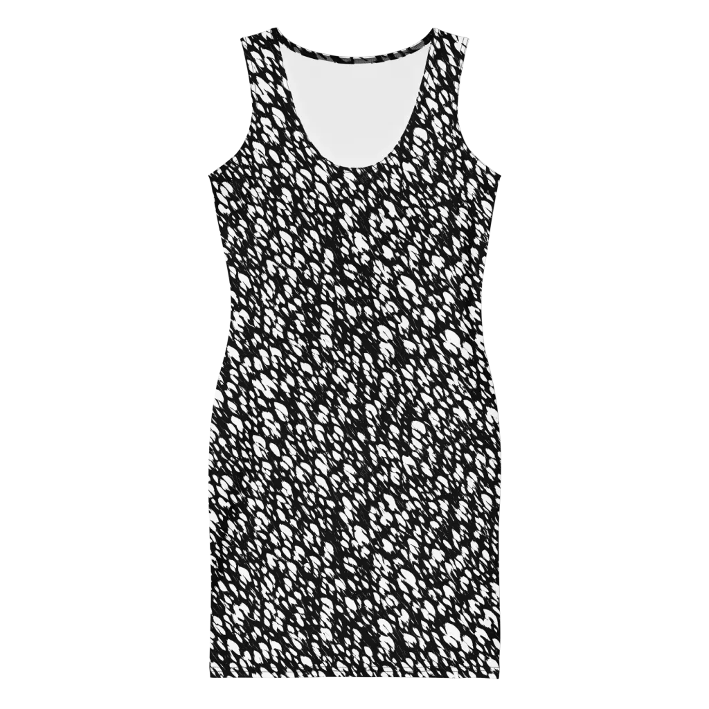 Noir Static on Bodycon Dress — Front