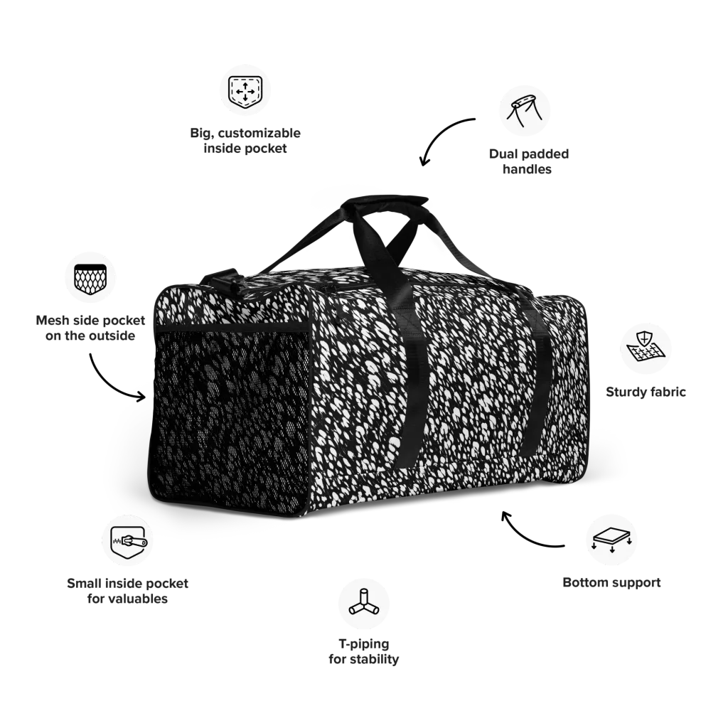 Noir Static on Duffle Bag — Right Front
