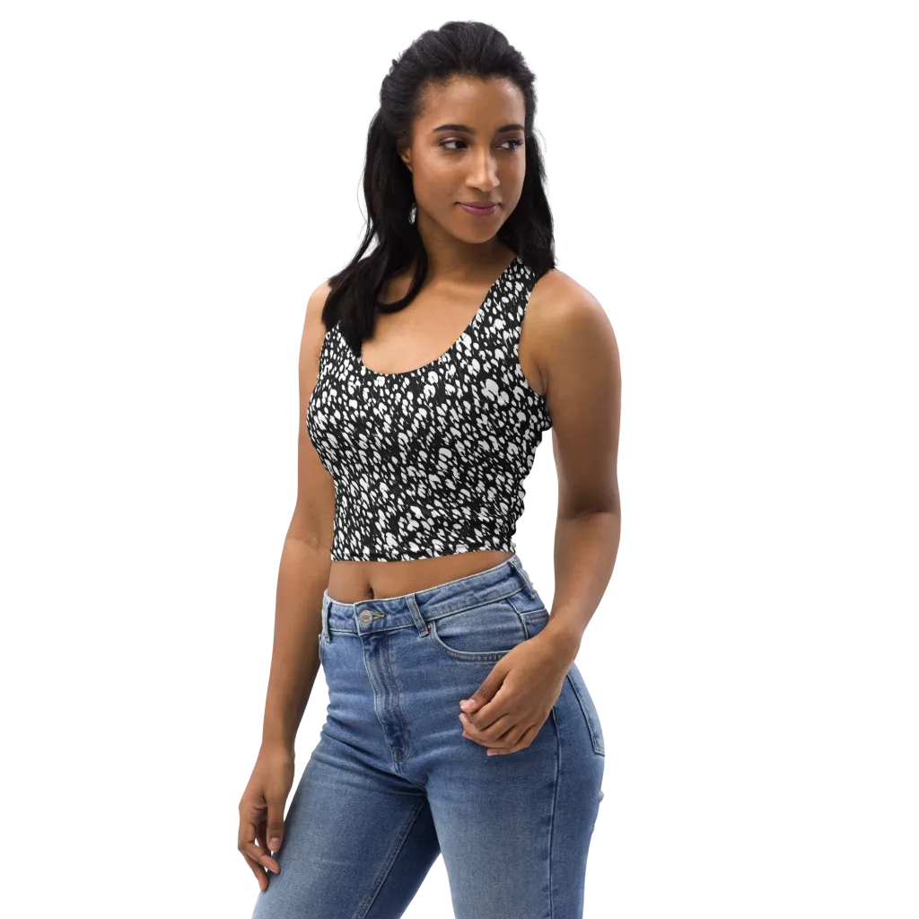Noir Static on Crop Top — Left Front