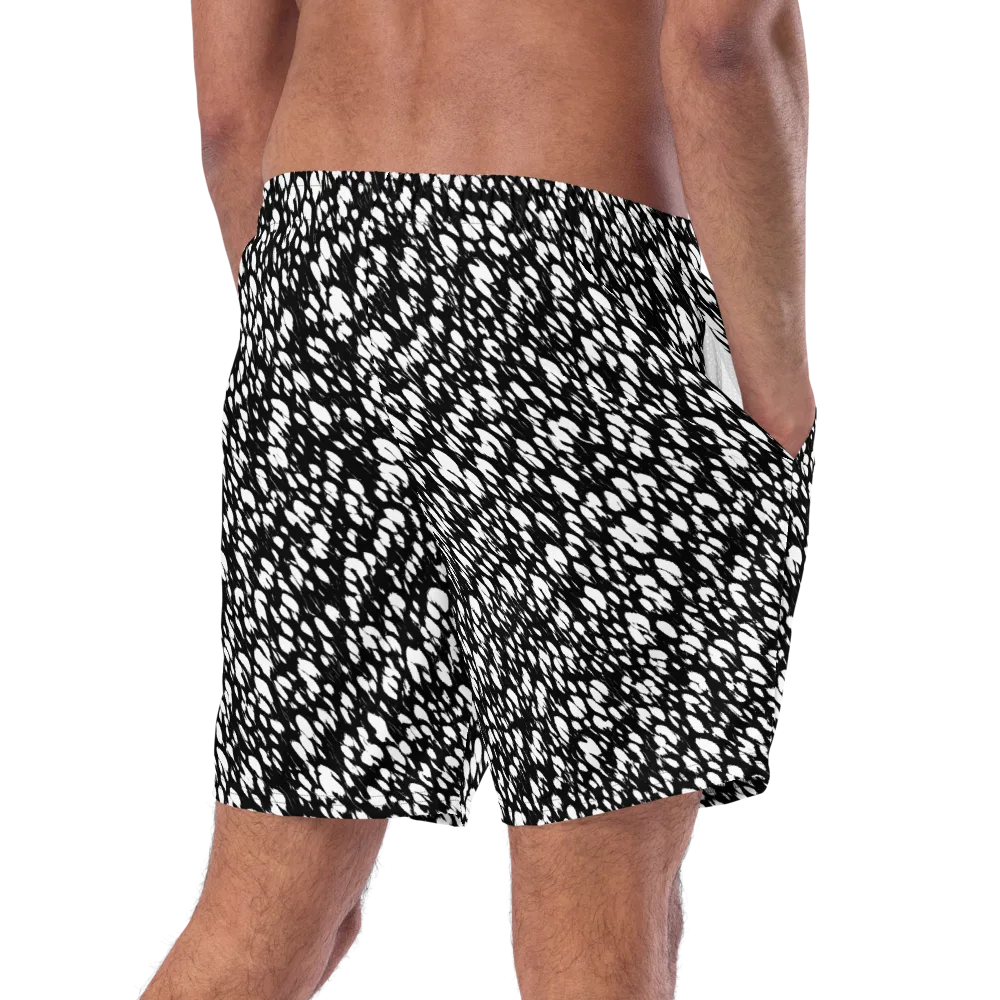 Noir Static on Swim Trunks — Right Back