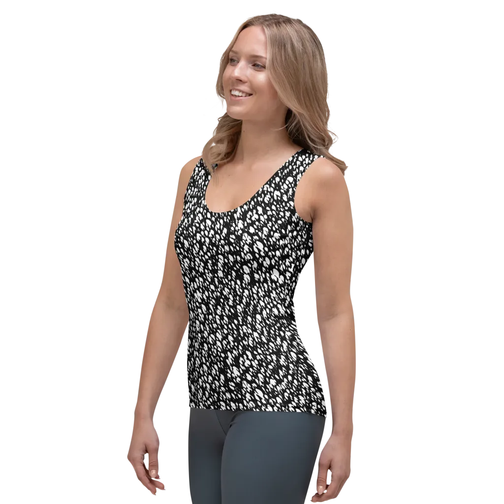 Noir Static on Women's Tank Top — Left Front