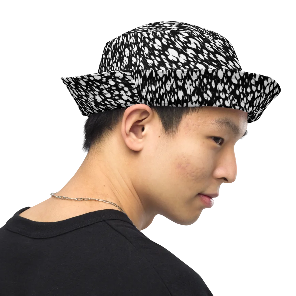 Noir Static on Reversible Bucket Hat — Right Outside