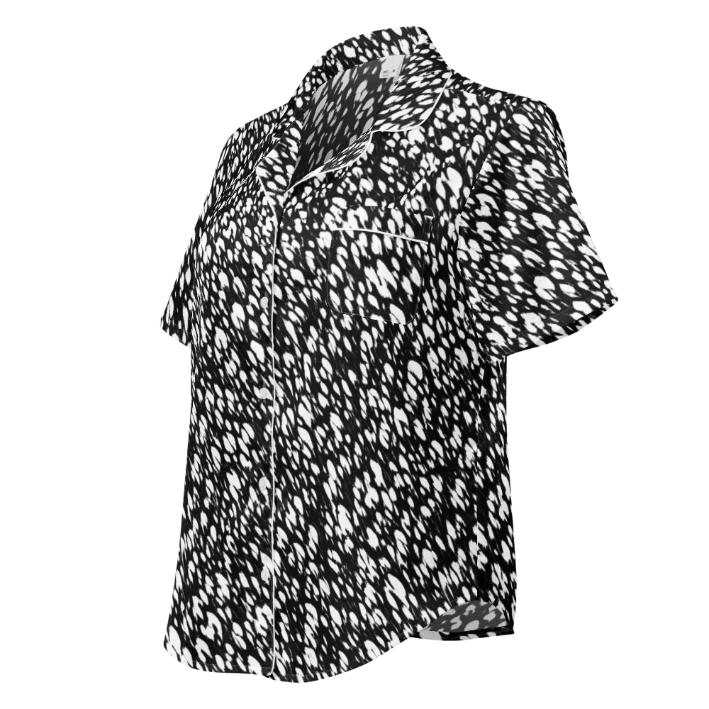 Noir Static on Women's Short Sleeve Pajama Top — Left Front