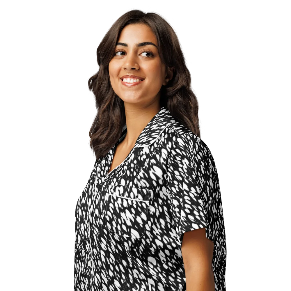 Noir Static on Women's Short Sleeve Pajama Top — Left Front