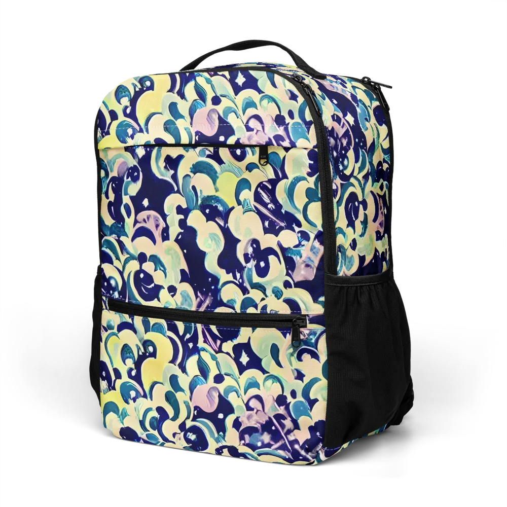 Neon Petal Storm on Utility Backpack — Left Front