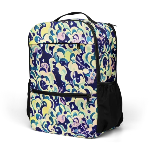 Neon Petal Storm on a Utility Backpack