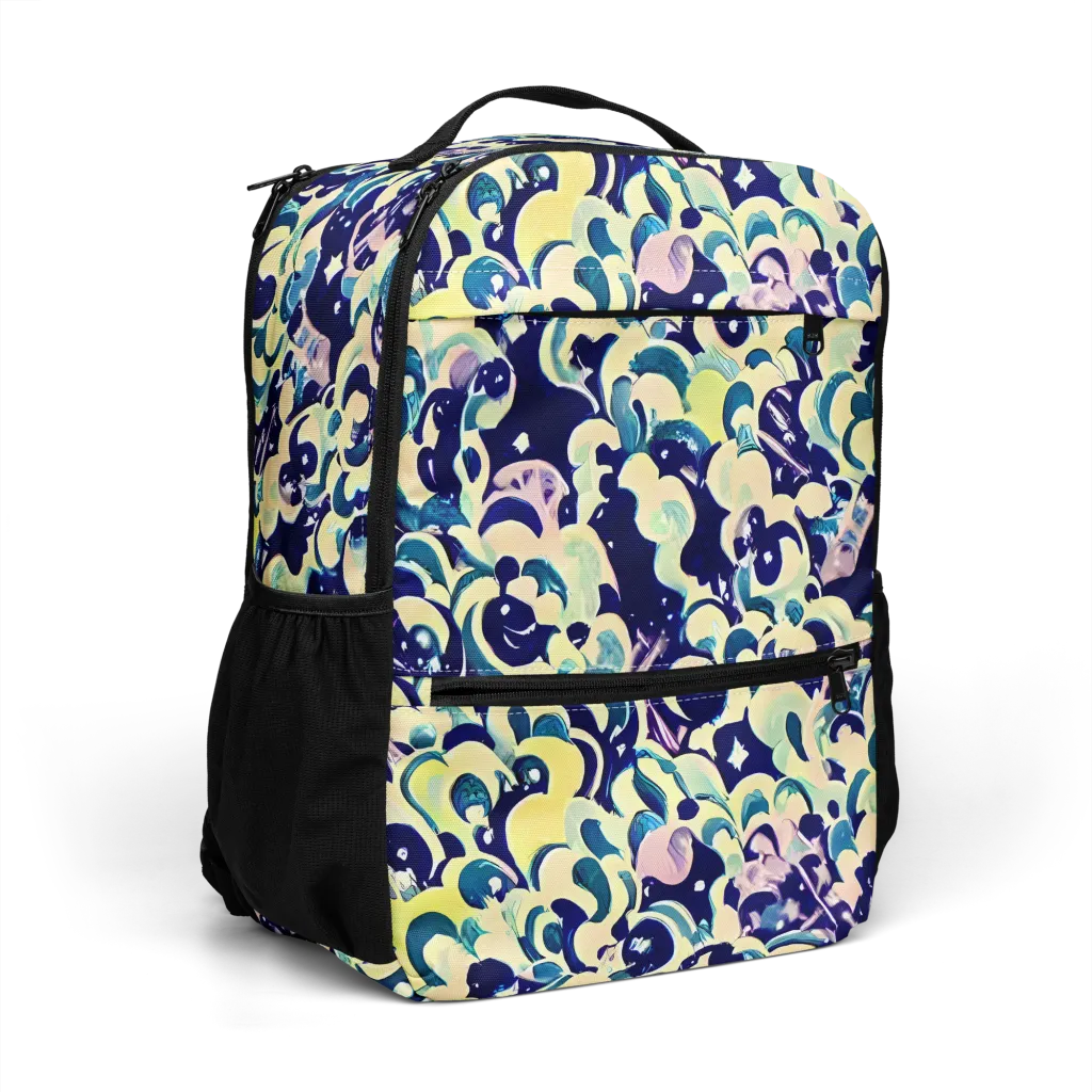 Neon Petal Storm on Utility Backpack — Right Front