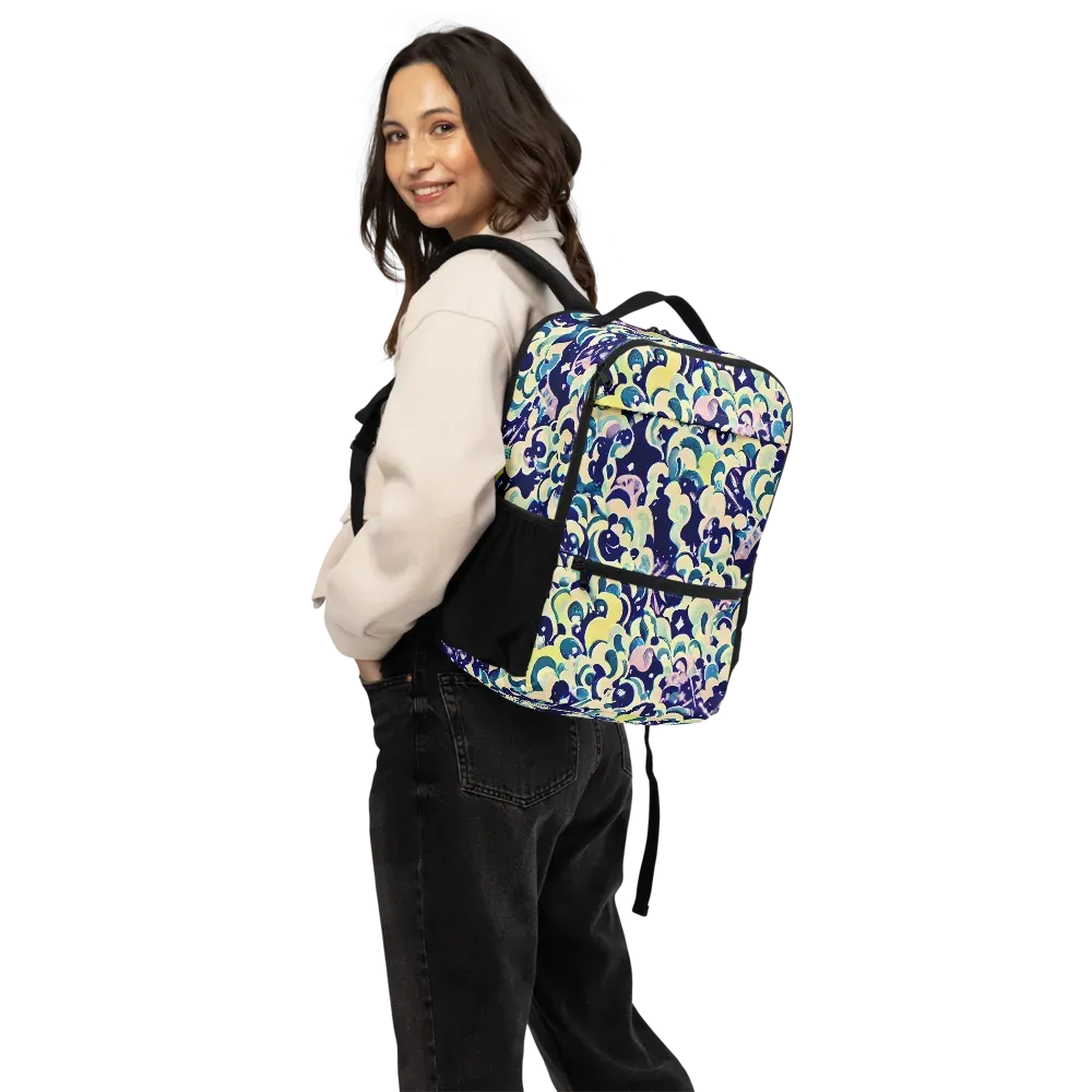 Neon Petal Storm on Utility Backpack — Back