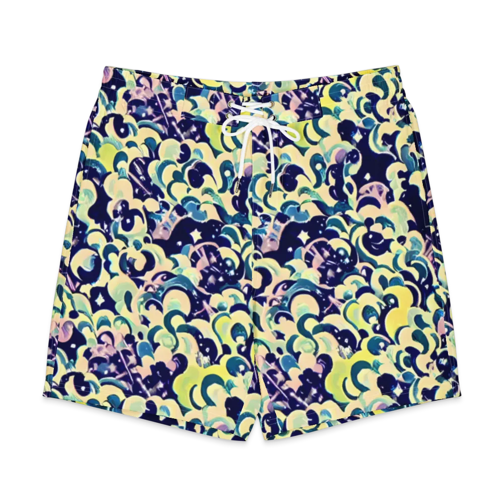 Neon Petal Storm on Men's Board Shorts — Front