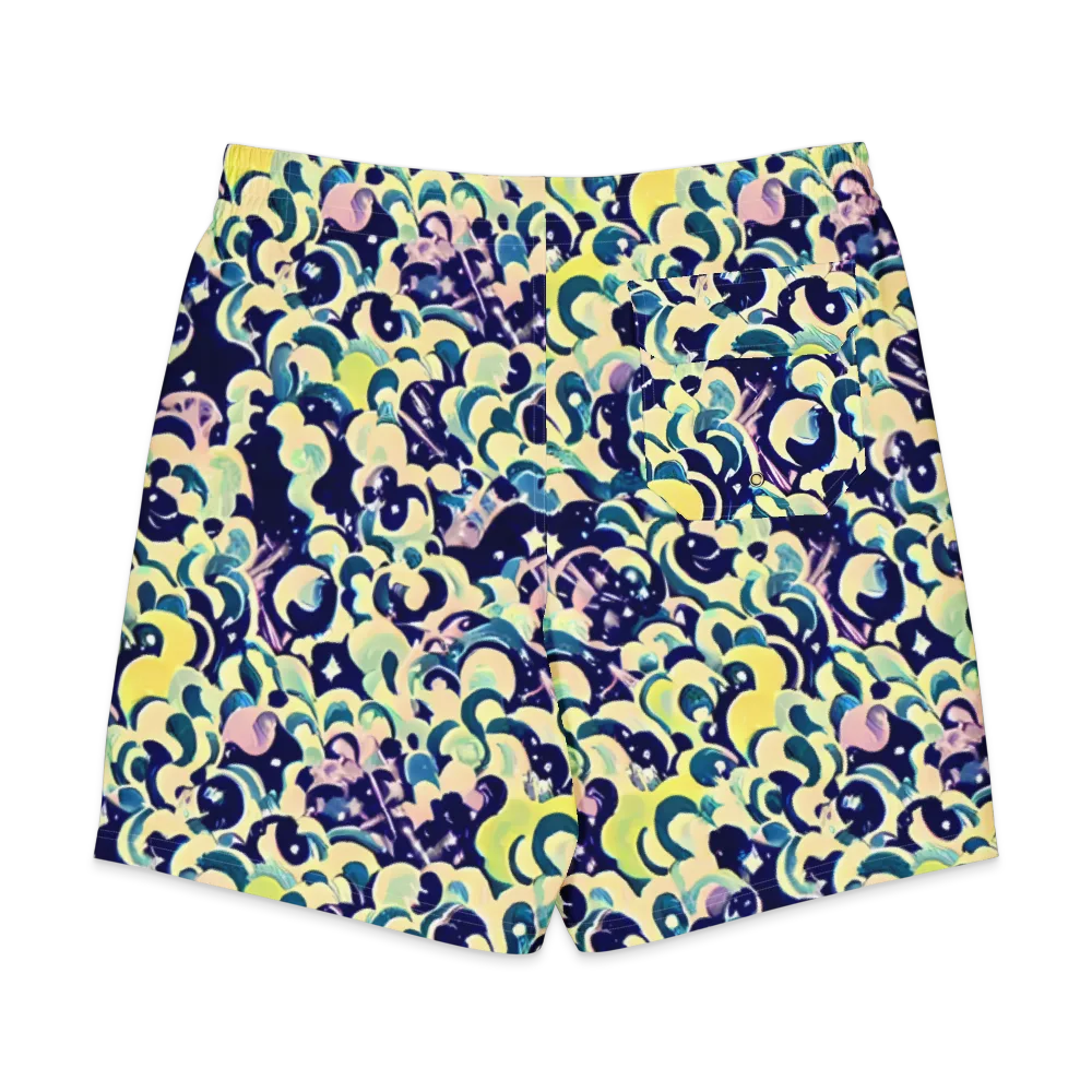 Neon Petal Storm on Men's Board Shorts — Back