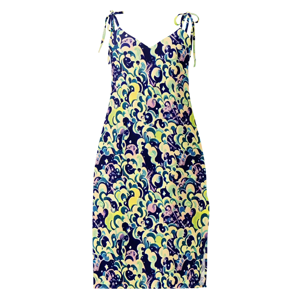 Neon Petal Storm on Slip Dress — Front