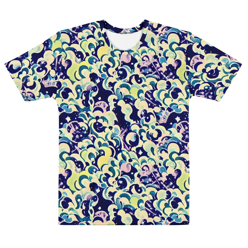 Neon Petal Storm on Men's Cotton Crew Neck T-Shirt — Front
