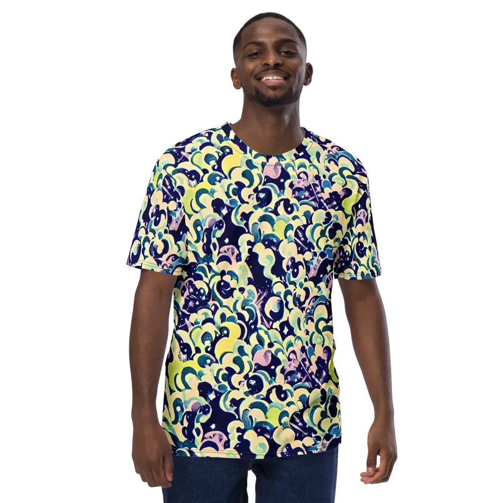 Neon Petal Storm on Men's Crew Neck T-Shirt — Front