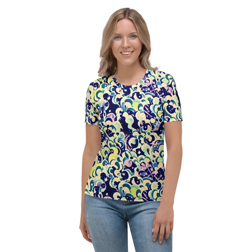Neon Petal Storm on Women's Crew Neck T-Shirt — Front