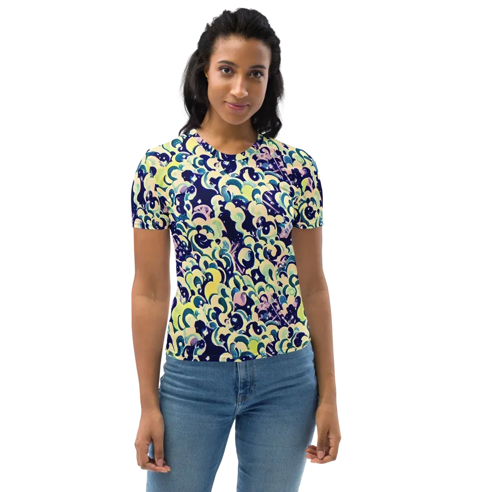 Neon Petal Storm on Women's Crew Neck T-Shirt — Front