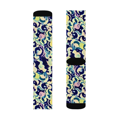 Neon Petal Storm on a Socks