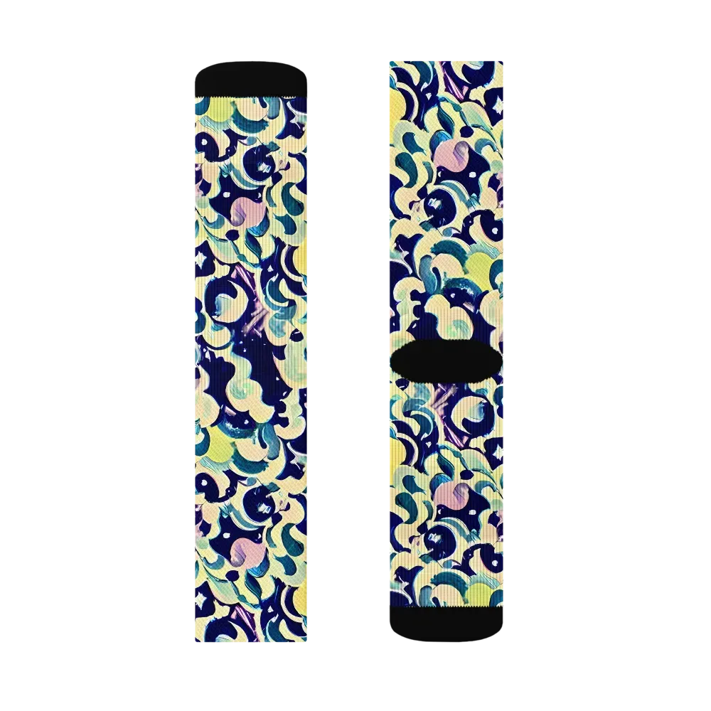 Neon Petal Storm on Socks — Right Sock