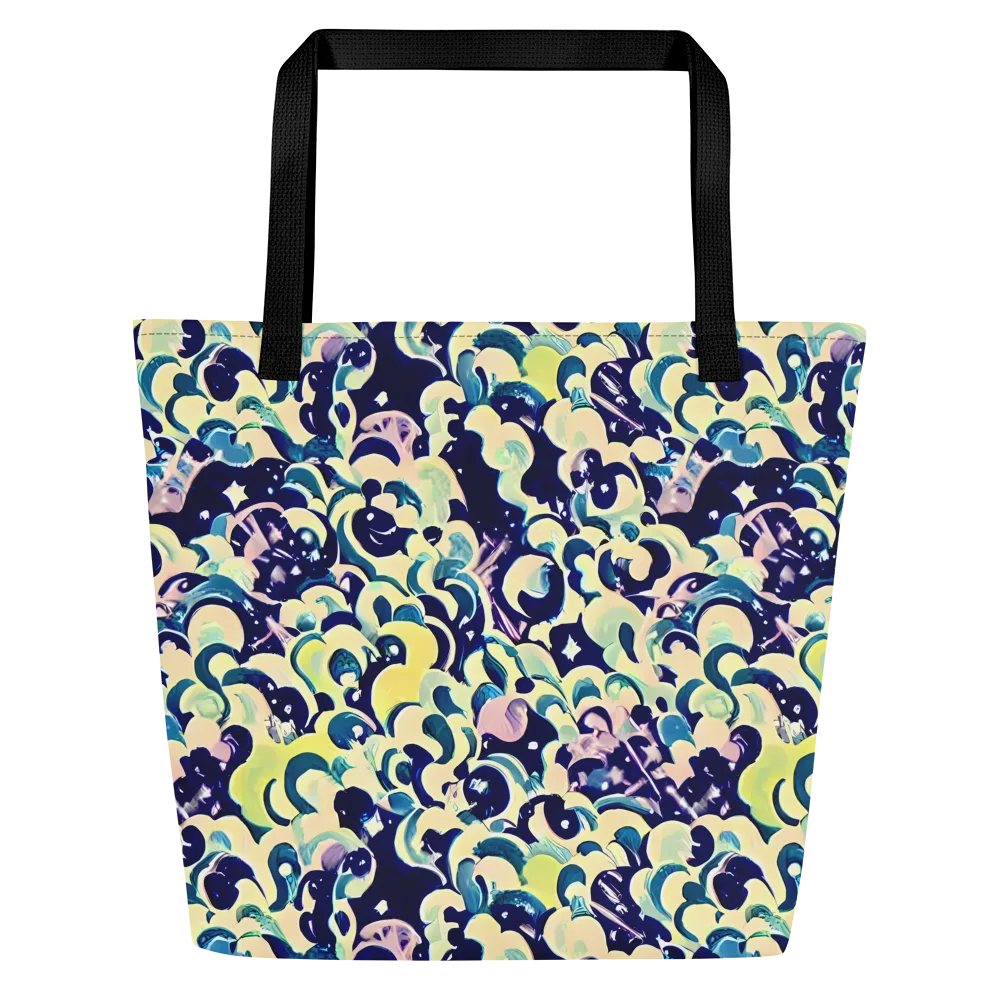 Neon Petal Storm on Large Tote Bag W/ Pocket — Front