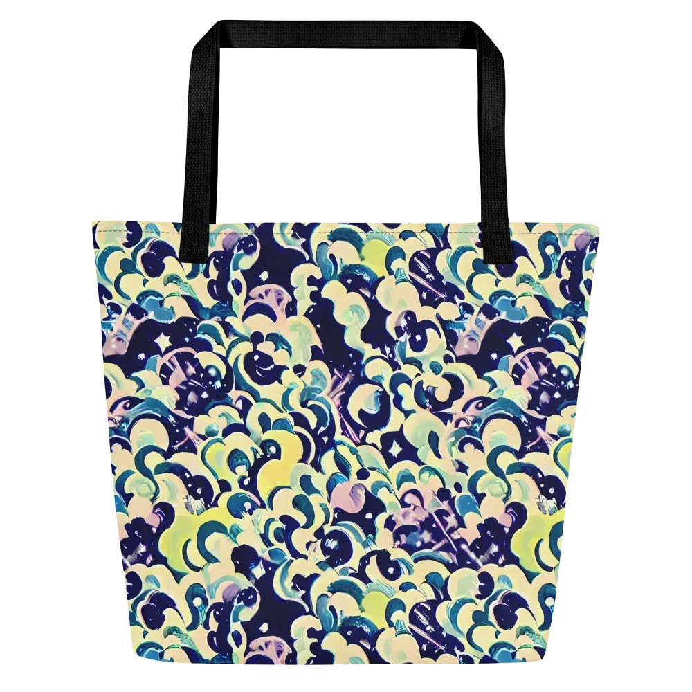 Neon Petal Storm on Large Tote Bag W/ Pocket — Front
