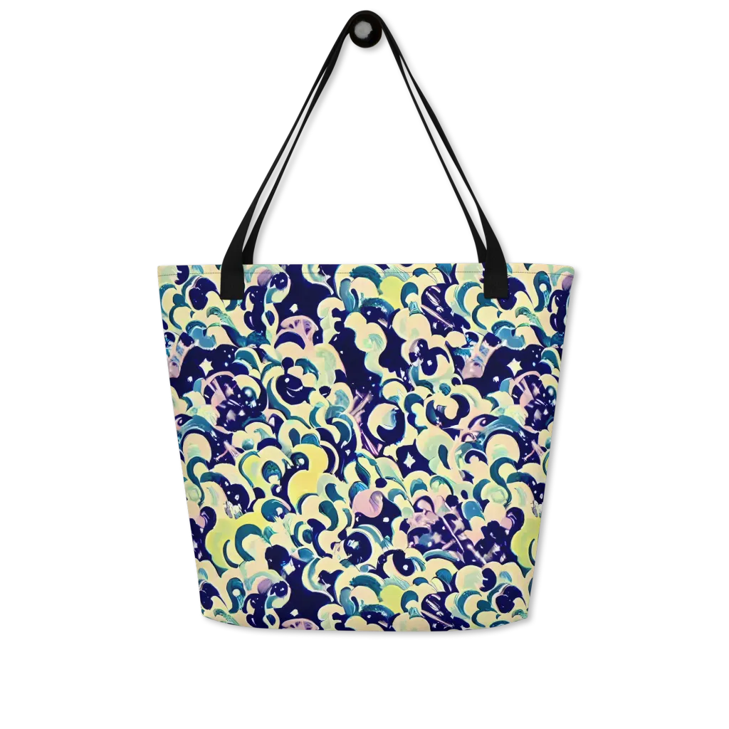 Neon Petal Storm on Large Tote Bag W/ Pocket — Front