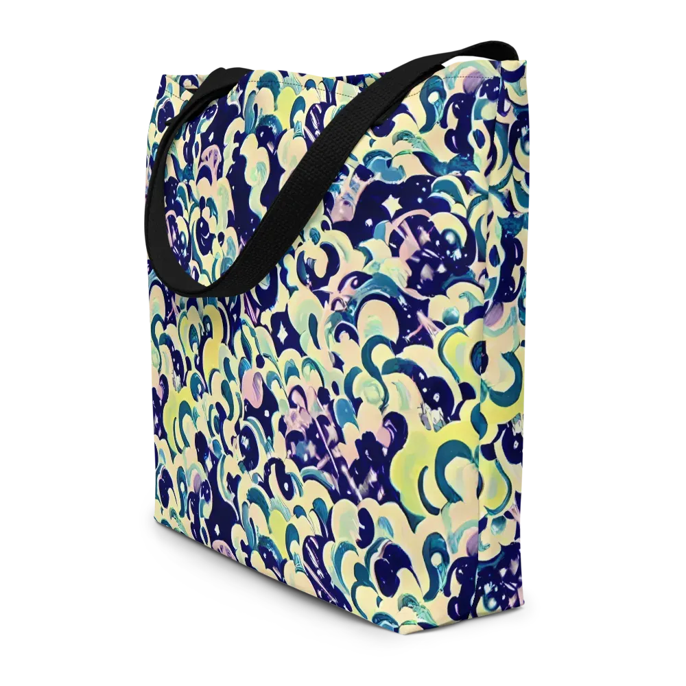 Neon Petal Storm on Large Tote Bag W/ Pocket — Front