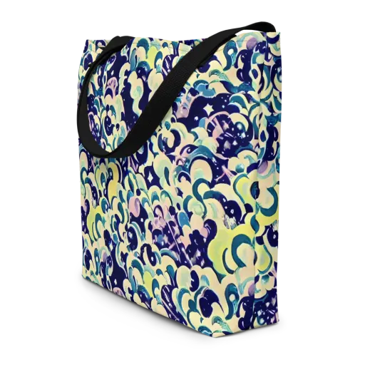 Neon Petal Storm on a Large Tote Bag W/ Pocket