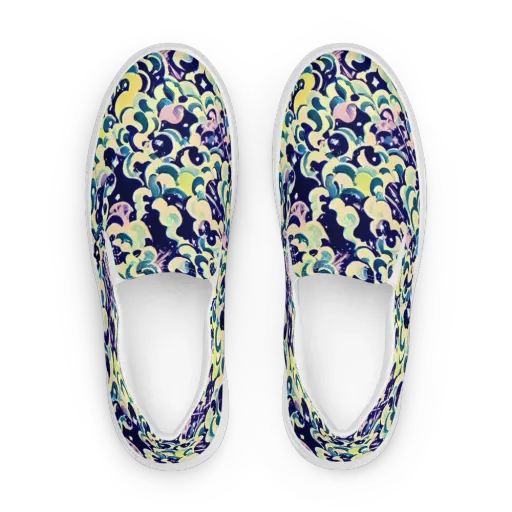 Neon Petal Storm on a Women's Slip-On Canvas Shoes