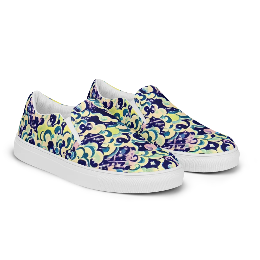 Neon Petal Storm on Women's Slip-On Canvas Shoes — Right Front