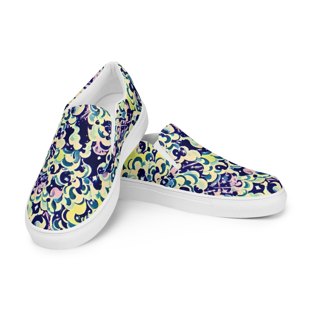 Neon Petal Storm on Women's Slip-On Canvas Shoes — Left Front