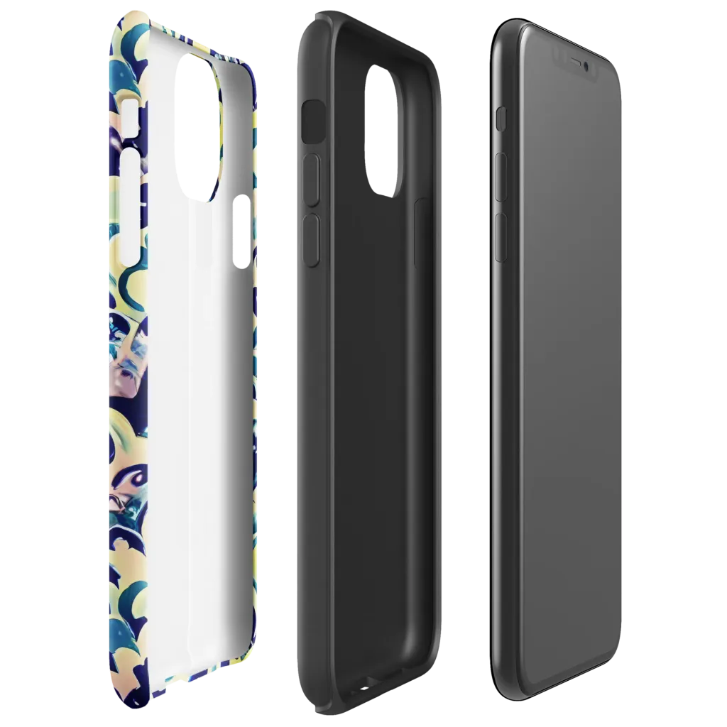 Neon Petal Storm on Tough Case for iPhone® — Right