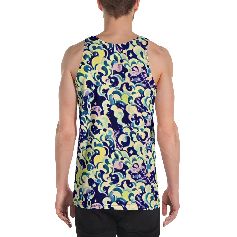 Neon Petal Storm on Men's Tank Top — Back