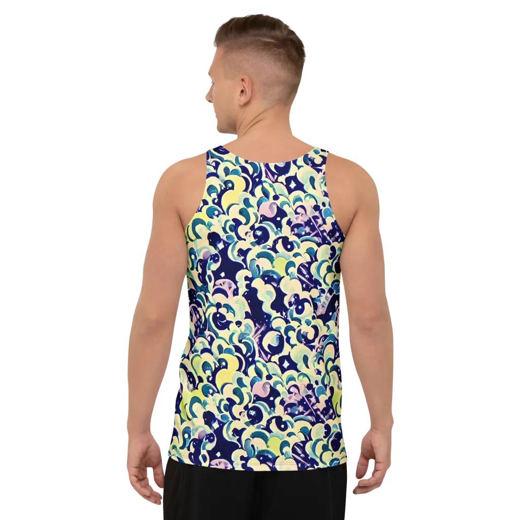 Neon Petal Storm on Men's Tank Top — Back