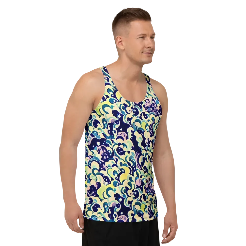 Neon Petal Storm on Men's Tank Top — Right Front