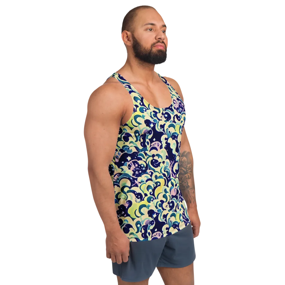 Neon Petal Storm on Men's Tank Top — Right Front