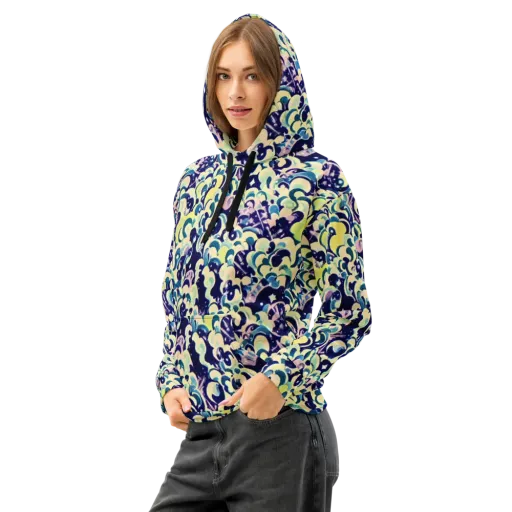 Neon Petal Storm on a Cotton Hoodie