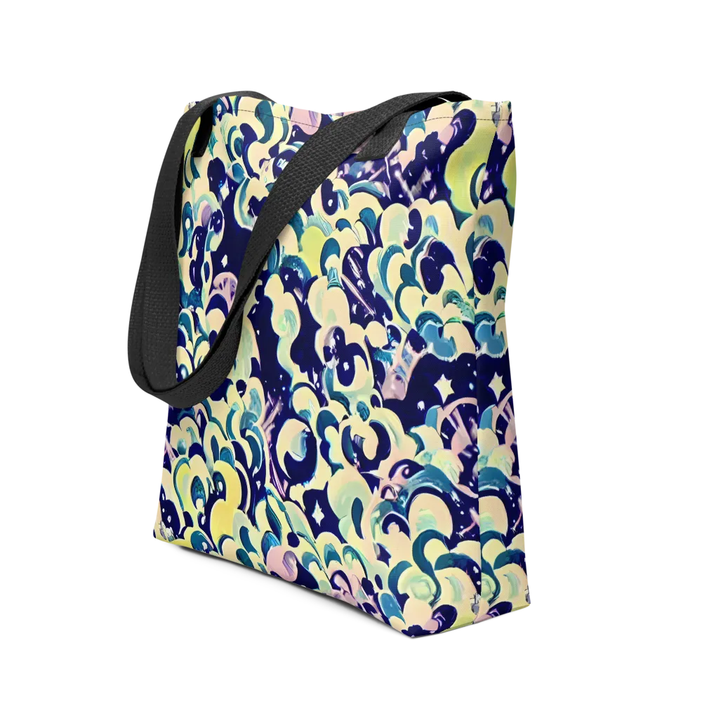 Neon Petal Storm on Tote Bag — Front