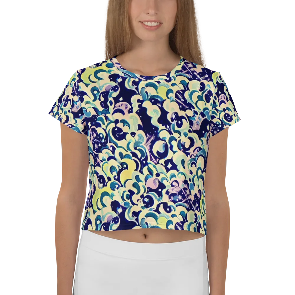 Neon Petal Storm on Crop Tee — Front