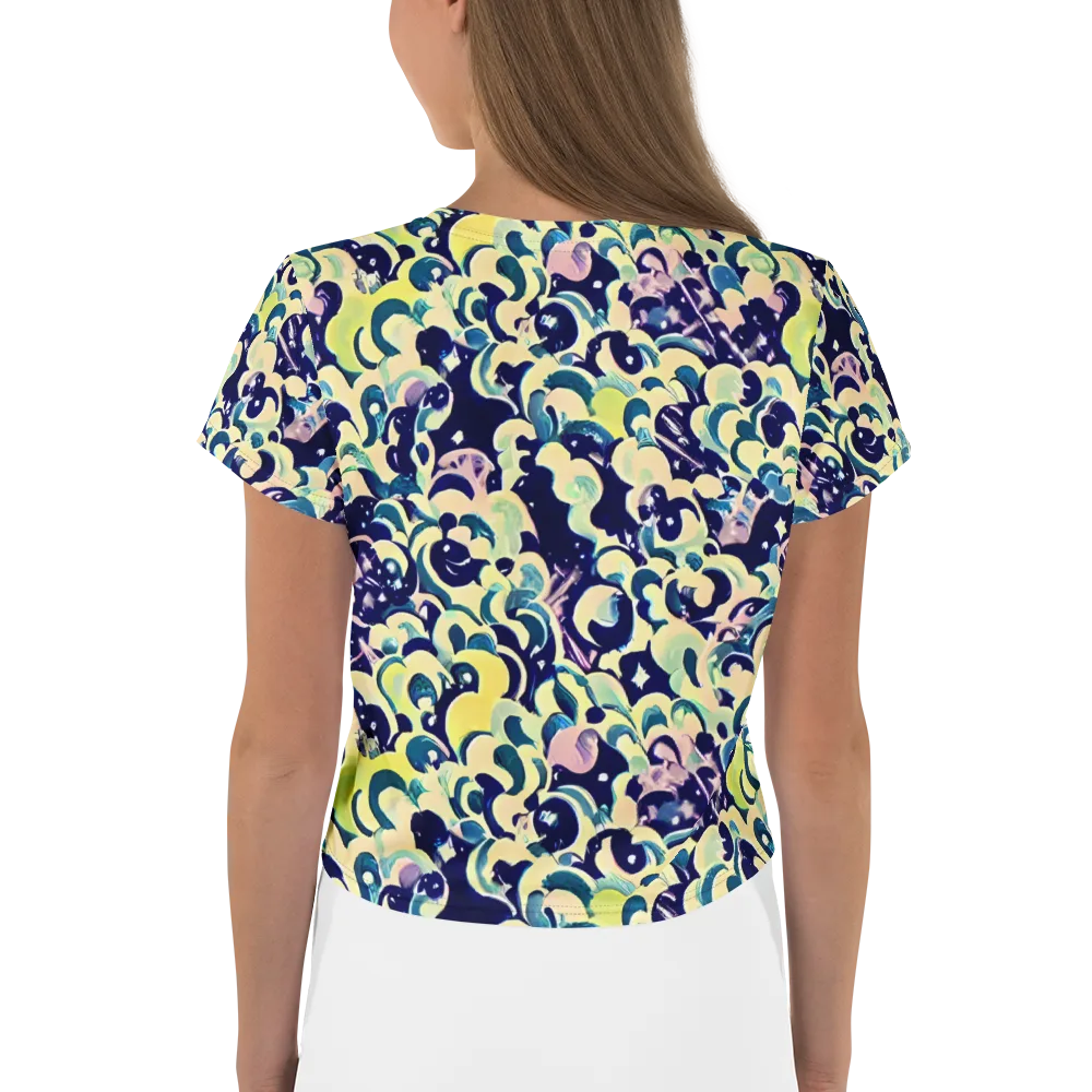 Neon Petal Storm on Crop Tee — Back