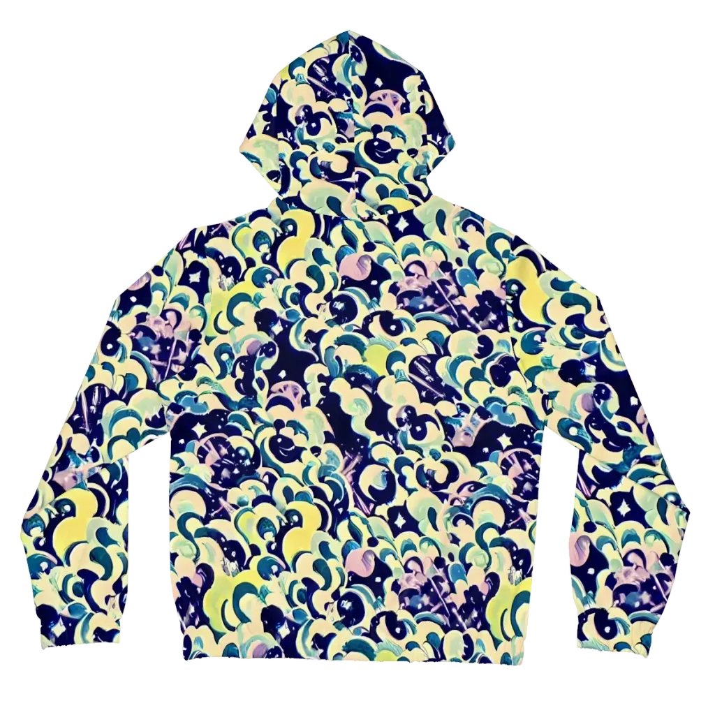 Neon Petal Storm on Women's Full-Zip Hoodie — Back