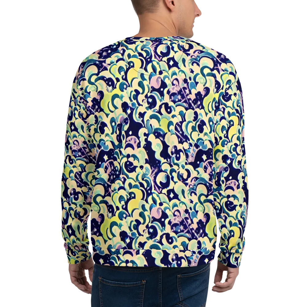 Neon Petal Storm on Sweatshirt — Back