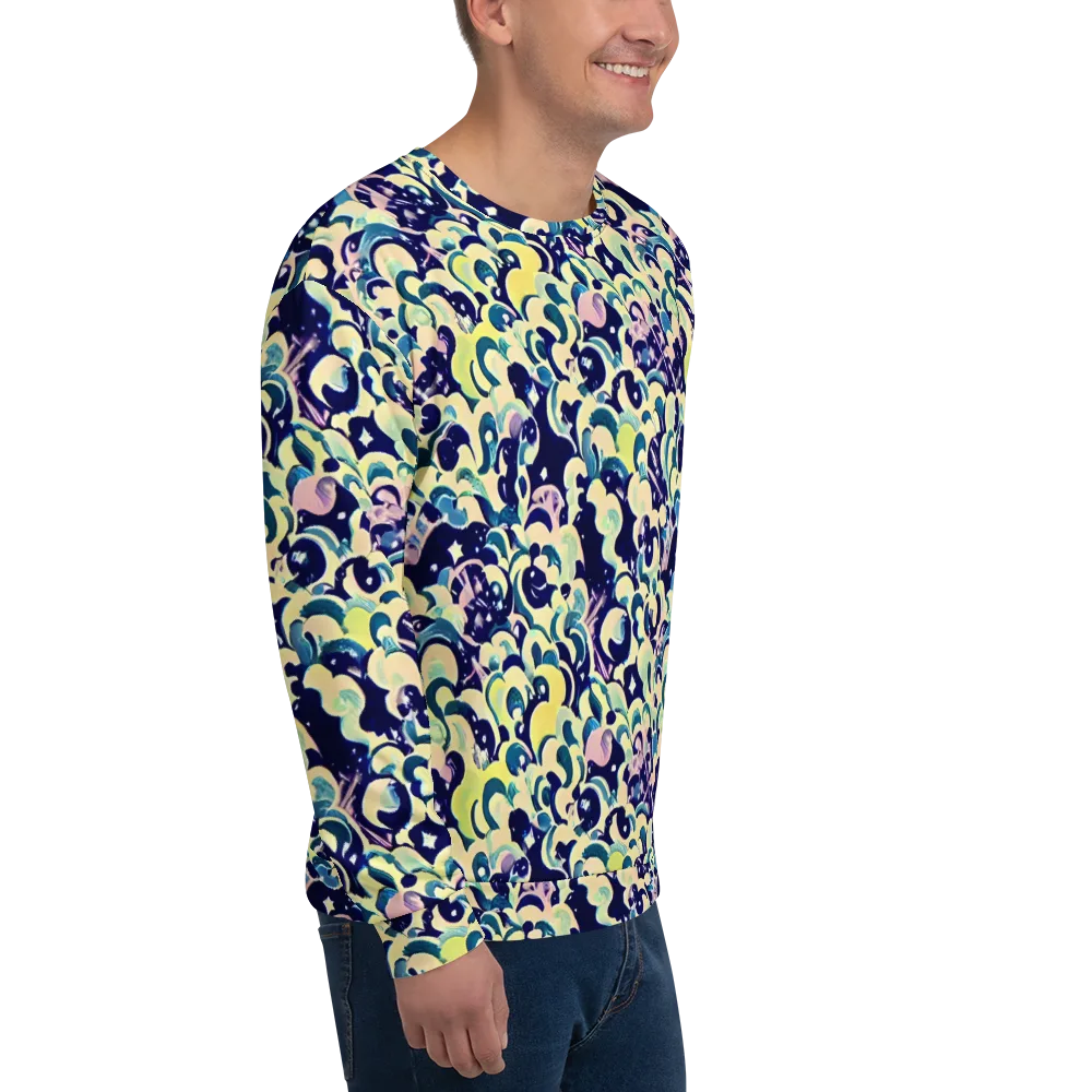 Neon Petal Storm on Sweatshirt — Right Front