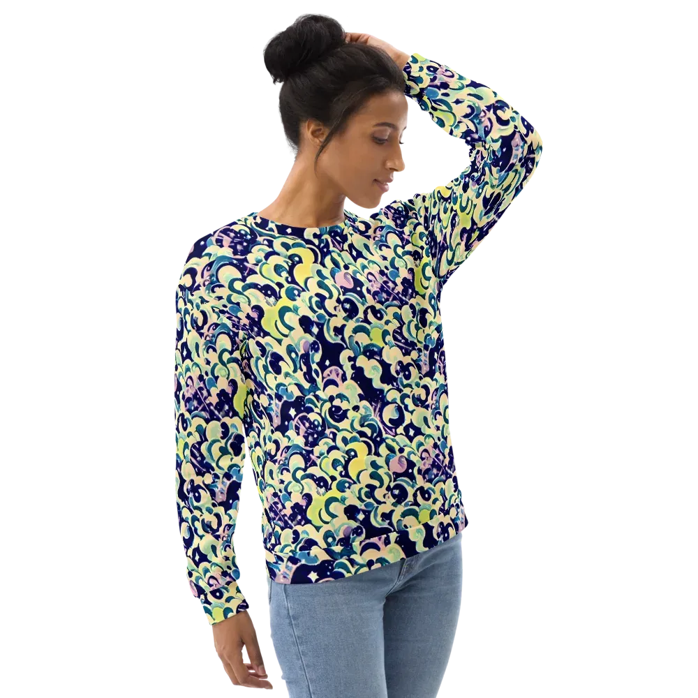 Neon Petal Storm on Sweatshirt — Right Front