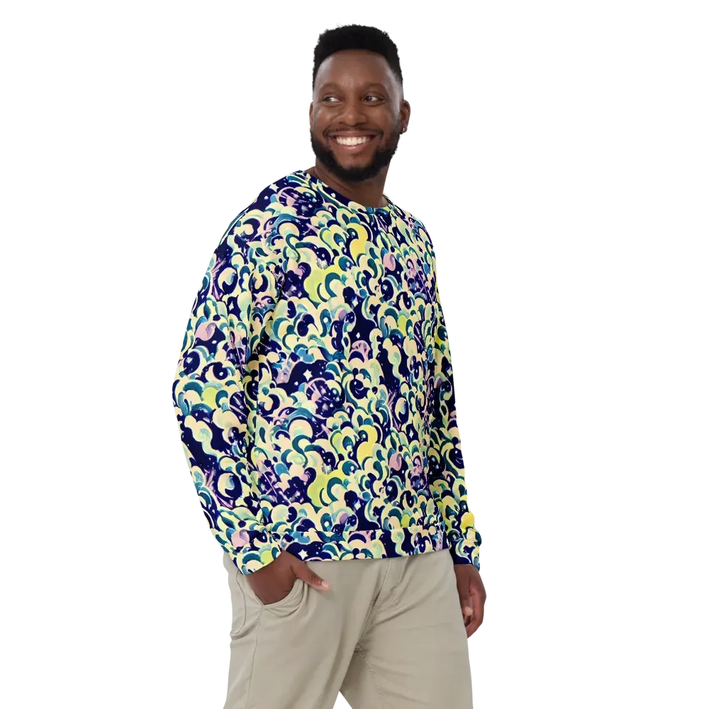 Neon Petal Storm on Sweatshirt — Front