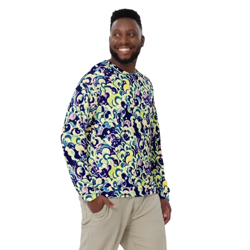 Neon Petal Storm on a Sweatshirt