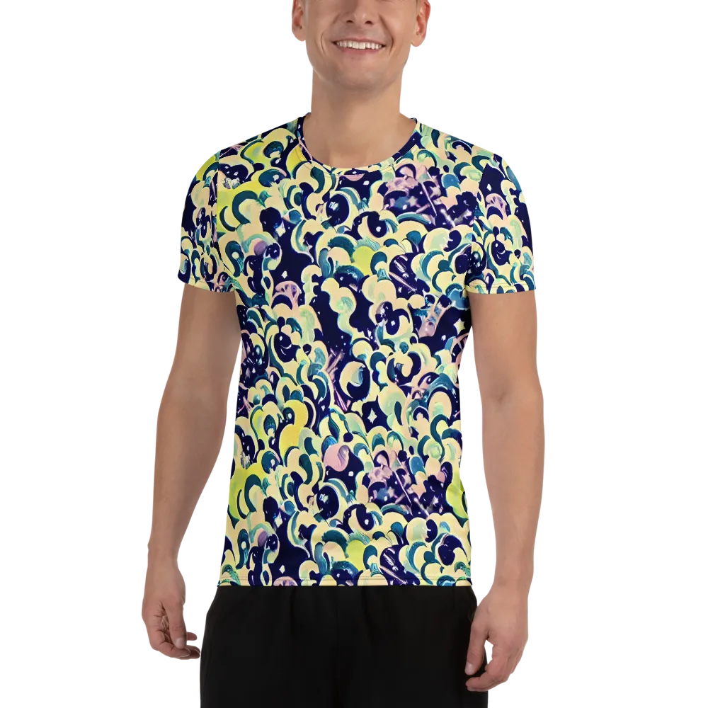 Neon Petal Storm on Men's Athletic T-Shirt — Front