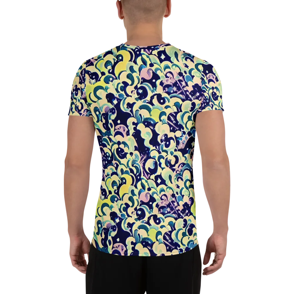 Neon Petal Storm on Men's Athletic T-Shirt — Back