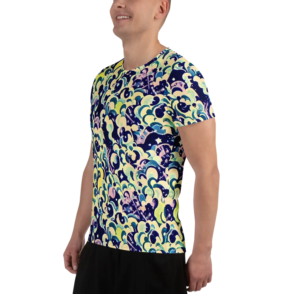 Neon Petal Storm on Men's Athletic T-Shirt — Left